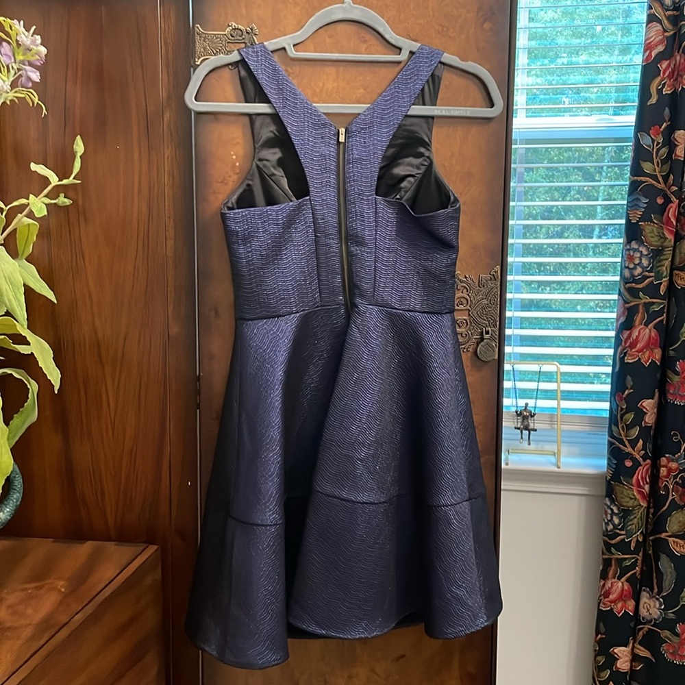 Express Shimmering Blue Halter style A line size 2 dress - Picture 7 of 7